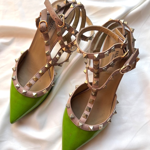 Authentic Valentino Garavani studded heels Green - Picture 2 of 14